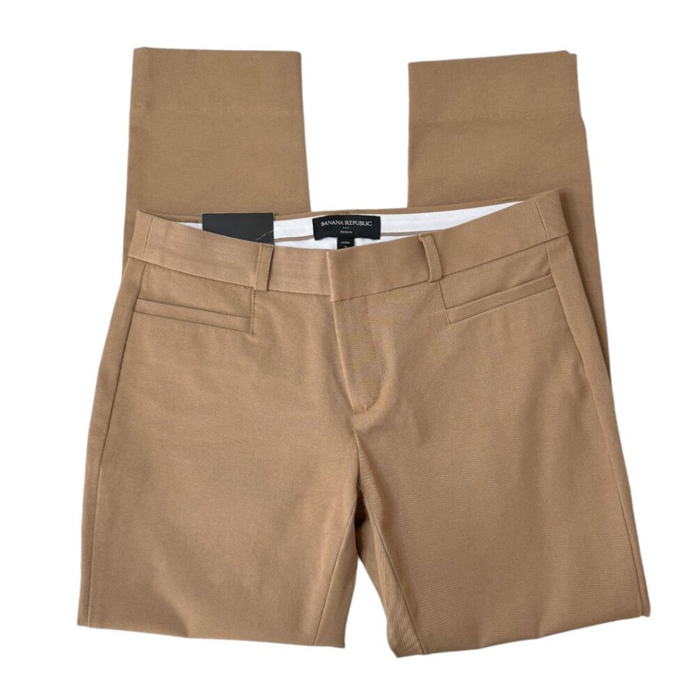 Banana Republic Sloan Dark Camel Slim Ankle Pant 2P NWT - Picture 7 of 10